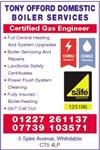 Tony Offord Domestic Boiler Services - Whitstable